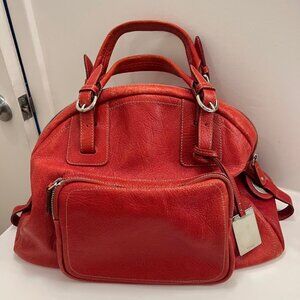 Red leather Furla handbag, great condition